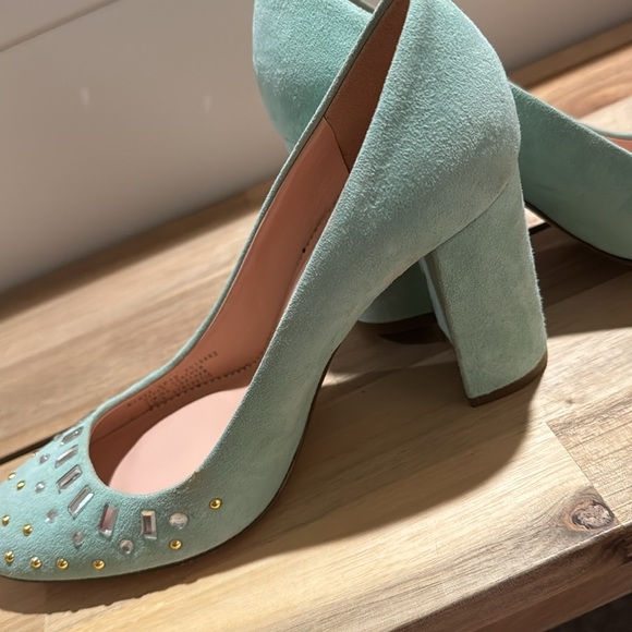 Mint embellished studded  J Crew pumps size 6 - Picture 7 of 10